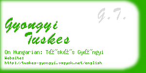 gyongyi tuskes business card